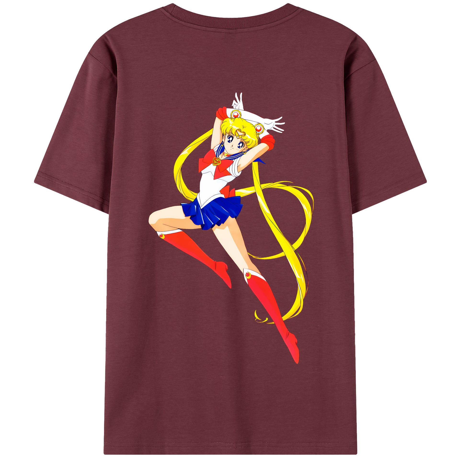 （画像用） 美少女戦士セーラームーン 月野 うさぎ つきの うさぎ Sailor Moon Tsukino Usagi 綿100％半袖Tシャツ（背面プリント）